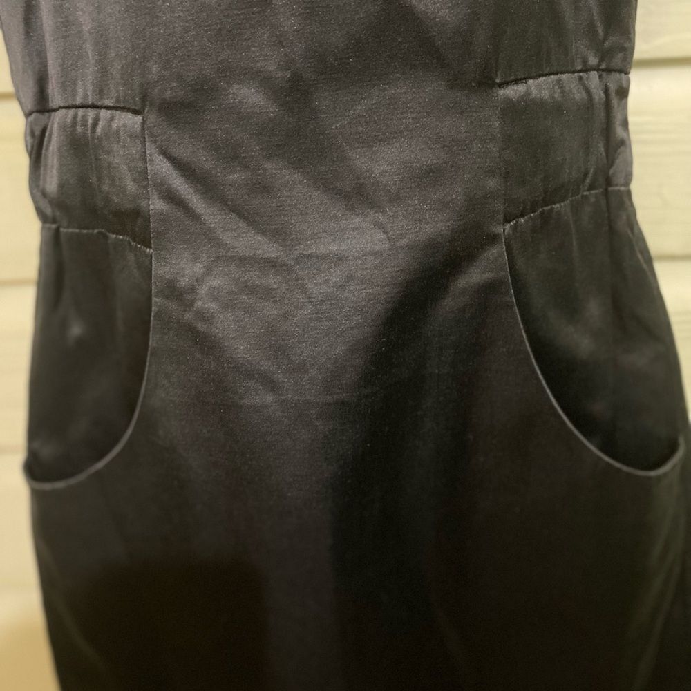 Kate Spade Black Satin Tie Back Mini Dress Cap Sleeve Silk Lined Elegant Minimal - Picture 9 of 16
